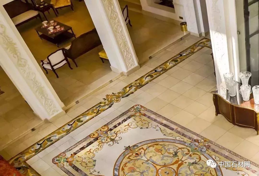石材水刀加工方法,地面玄关石材水刀拼花效果图