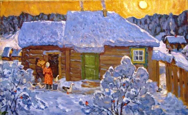 油画色彩风景,简单的风景画作