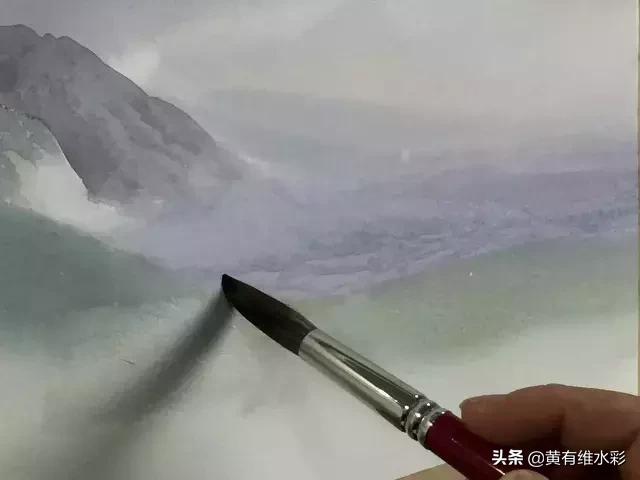 水彩画山风景入门,远山画法入门教程