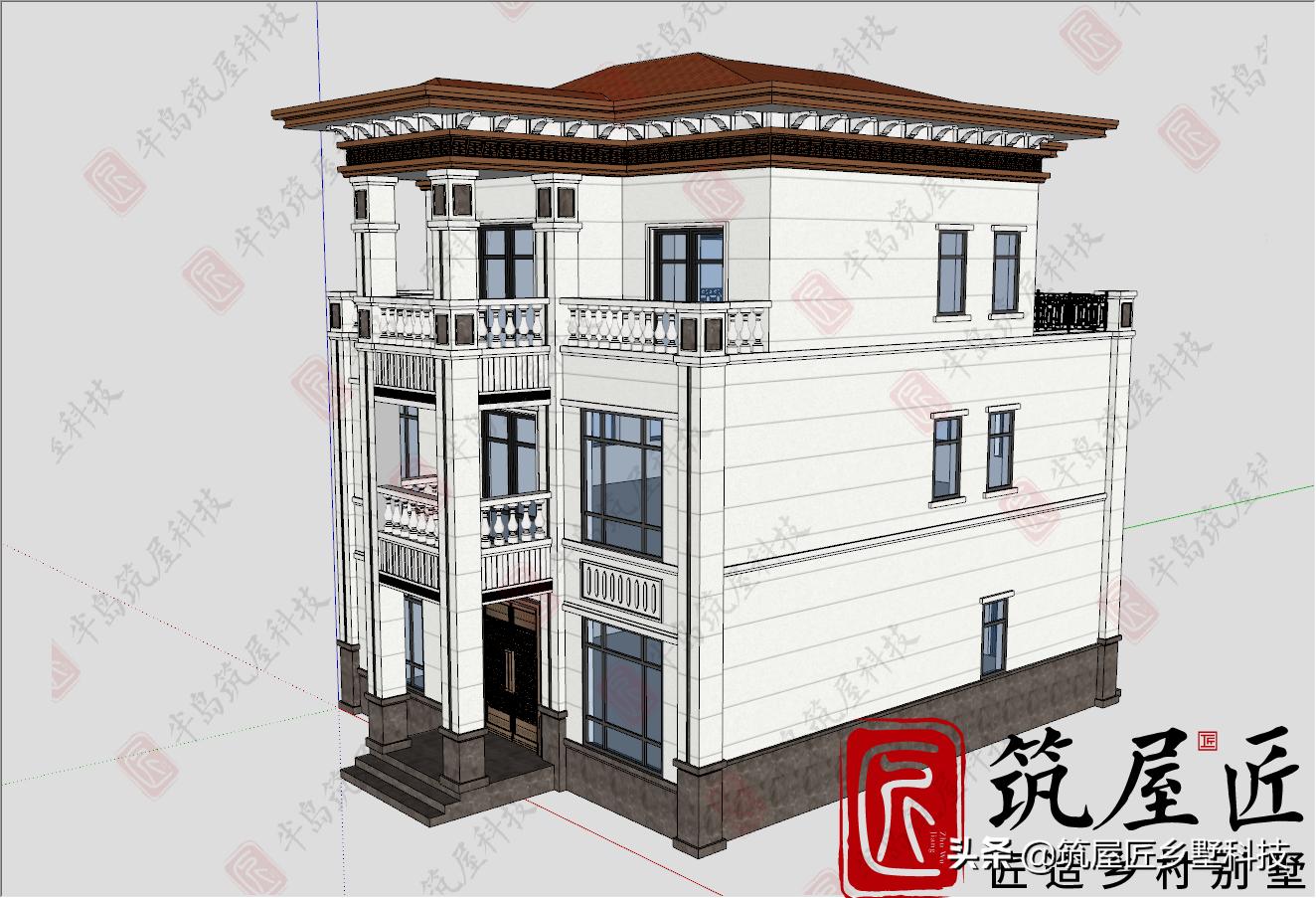 湖北荆州市农村三间三层自建房,农村自建别墅设计综合服务