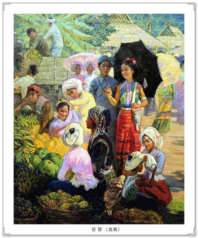 文化高级感十足的青绿山水画,古典山水写实油画作品