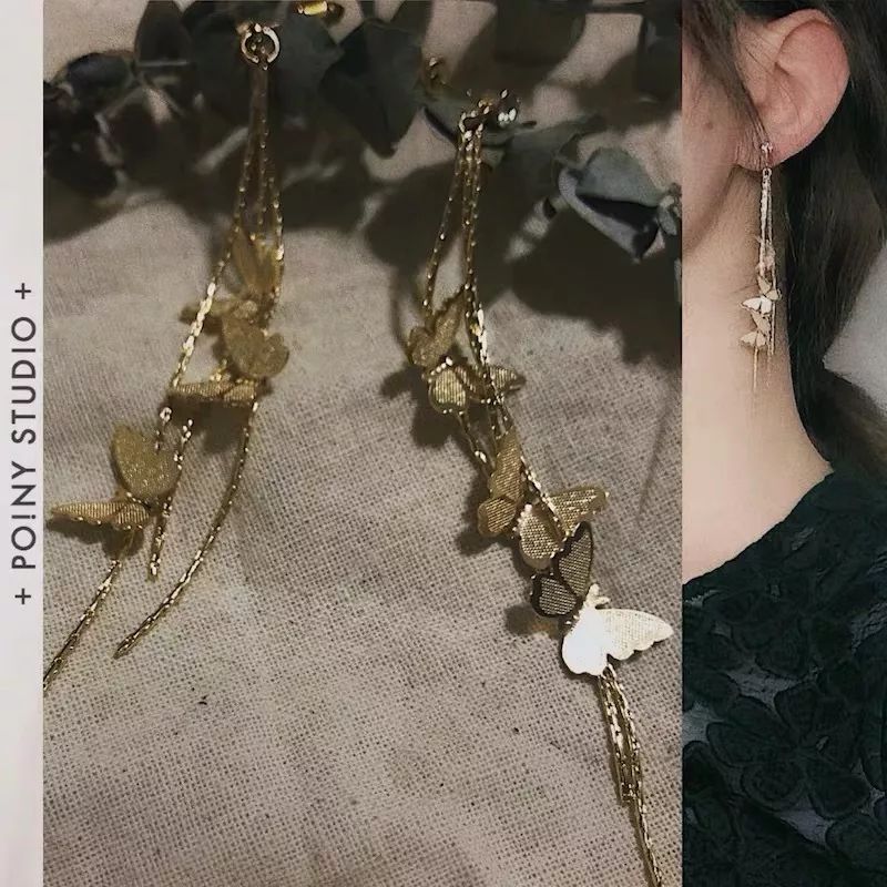 耳饰别致不对称,耳饰可爱黑白