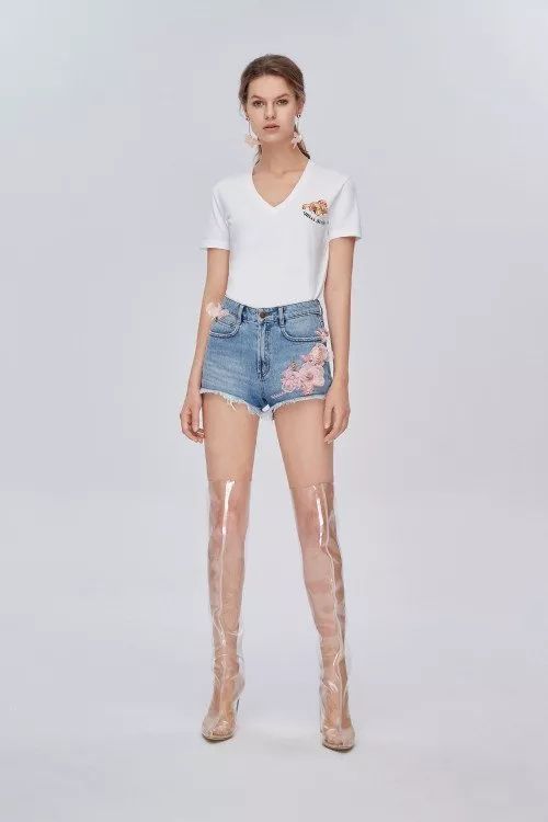 迪士尼联名格子裤正品,moussy迪士尼联名刺绣