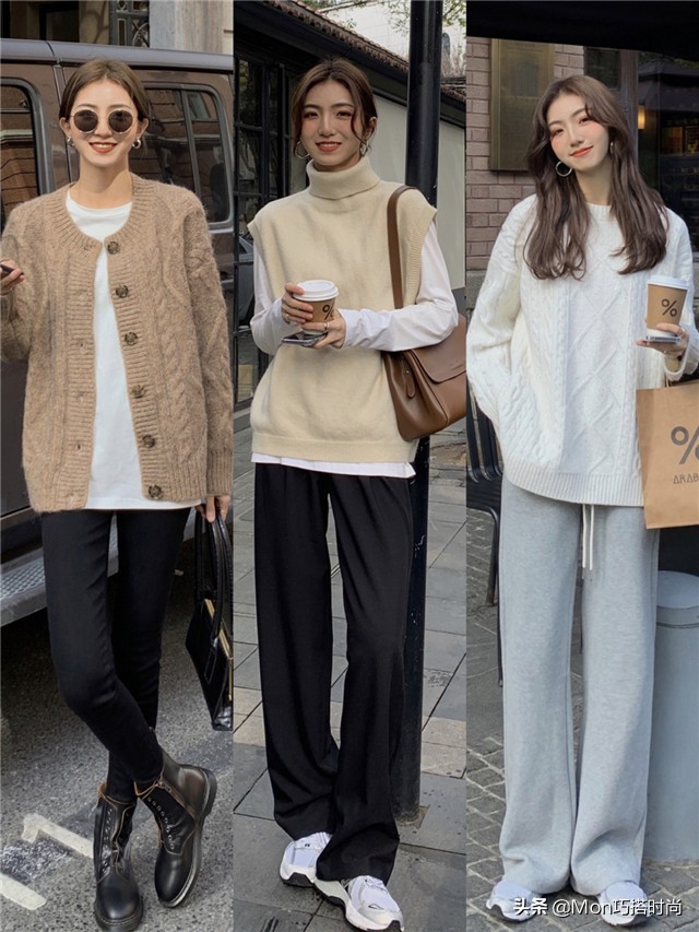 换季不知道怎么穿,毛衣穿搭韩系冬