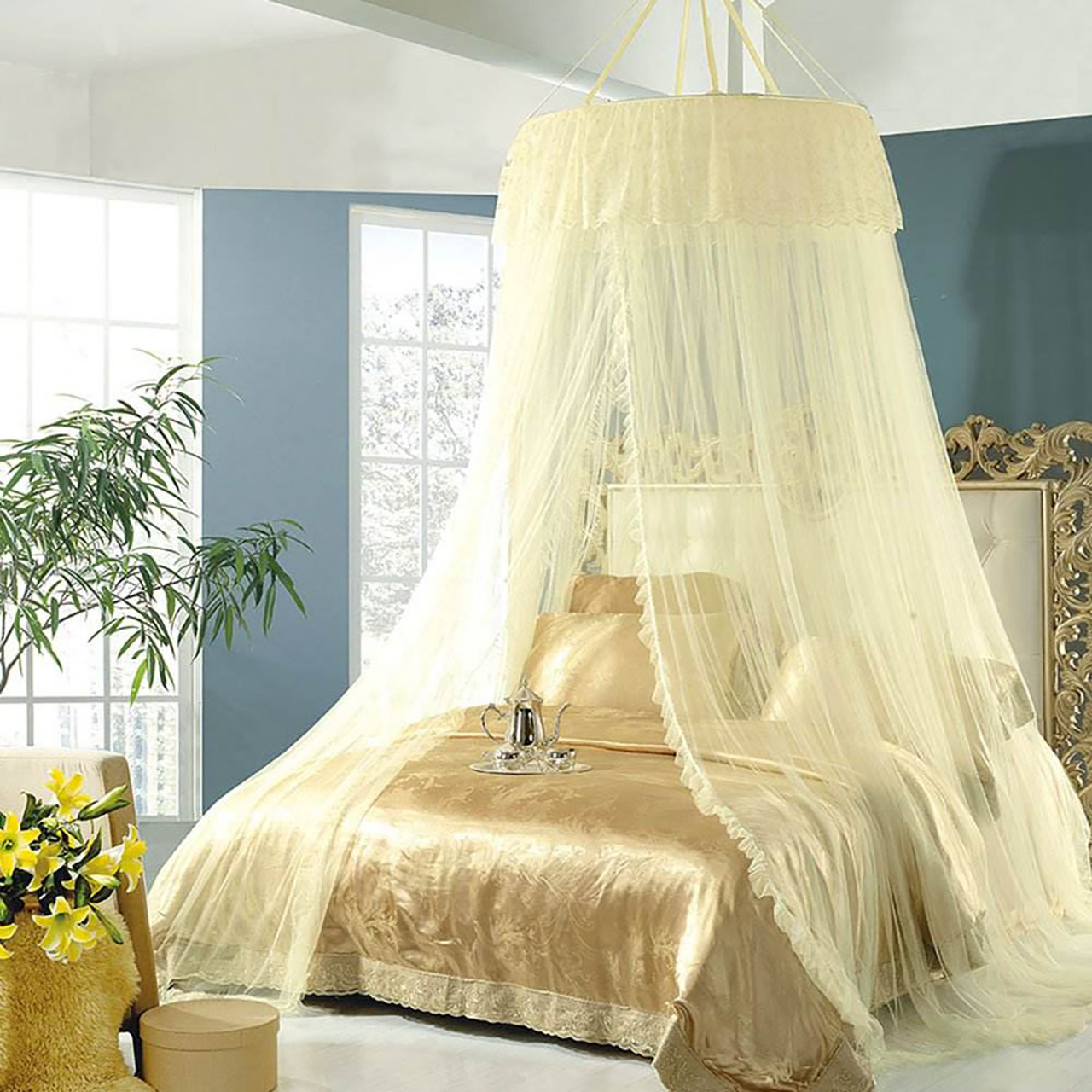 床幔怎么布置好看,床品怎么搭配窗帘