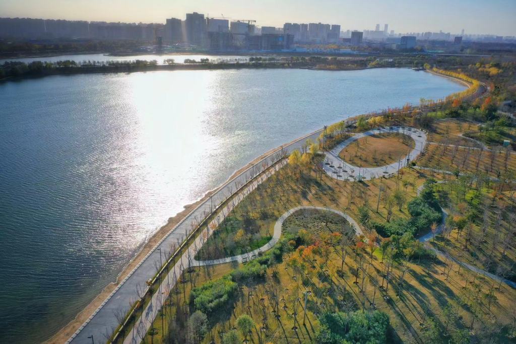 郑州象湖冬天图片,郑州象湖航拍视频