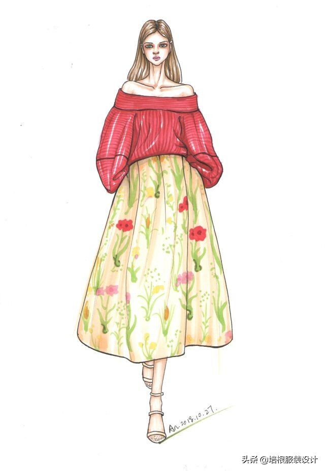 一个系列服装手绘画,服装画手绘儿童