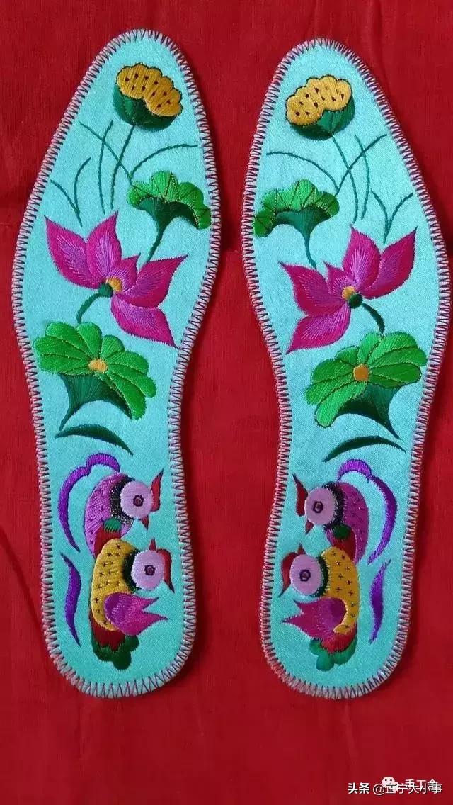 甘肃庆阳女孩子结婚自己做的鞋垫,庆阳陪嫁手工鞋垫
