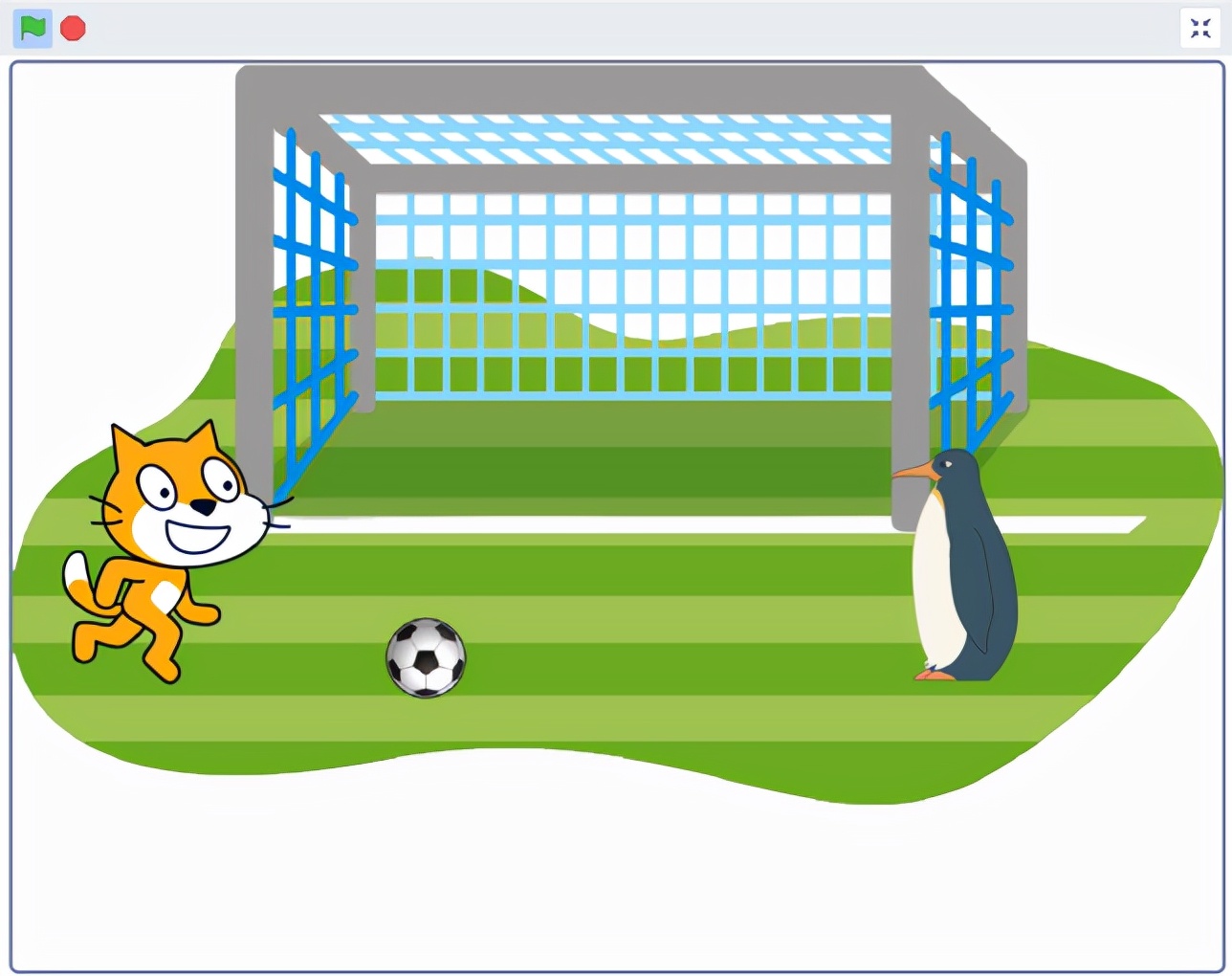 用scratch编程制作一场足球赛,足球编程scratch