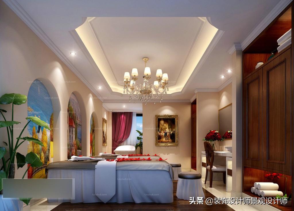 50平米禅意中医养生馆设计图,中医养生理疗会所设计