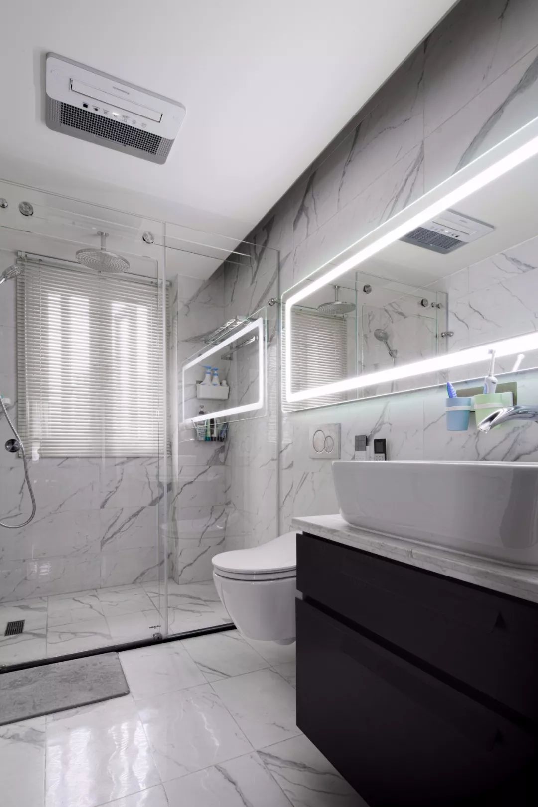 壁挂马桶卫生间装修效果图,恩仕壁挂马桶卫生间