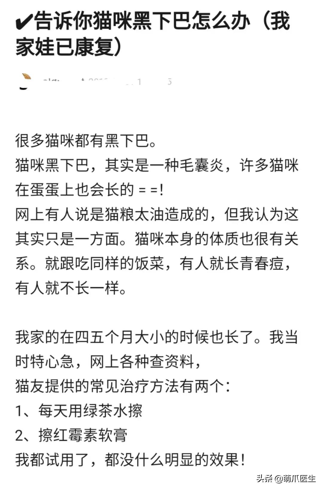 猫咪下巴长了黑头？千万别去抠，那是猫咪患上了毛囊炎的症状