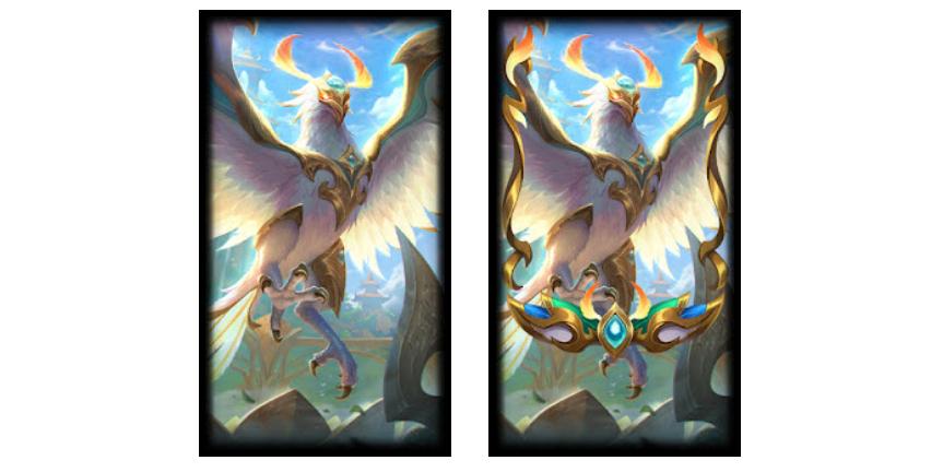 lol冰鸟神凰炫彩皮肤特效展示,lol十周年凤凰皮肤回城特效