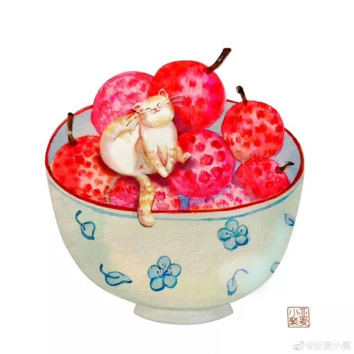 插画师笔下不同姿态的猫,一组与猫咪有关的古风插画作品