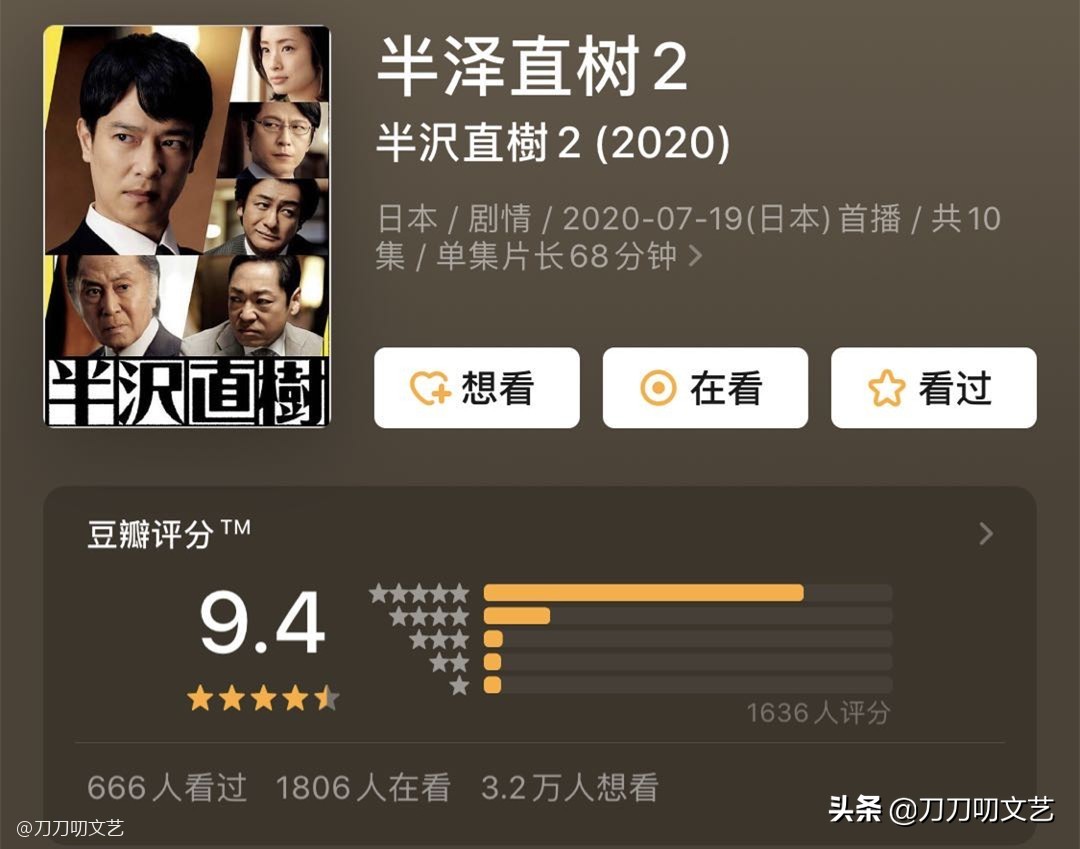 开分9.4!《半泽直树2》开播收视22%破纪录,冲原班人马就值五星