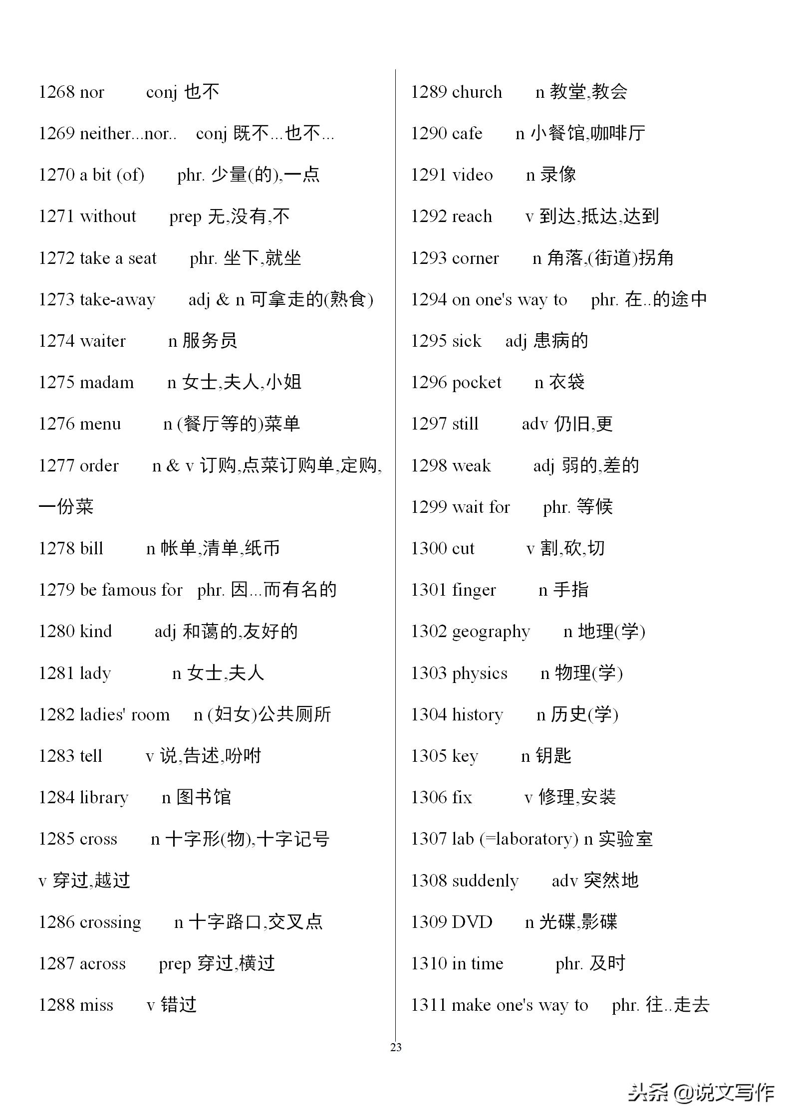 初三英语中考单词必备,中考英语人教版必备单词卡片