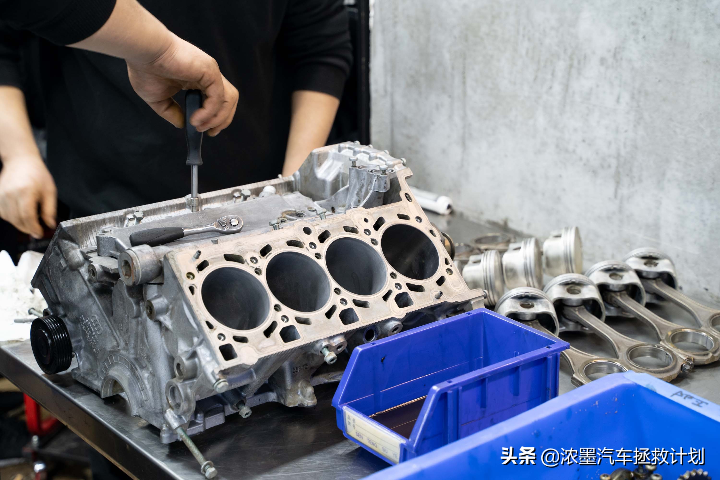 奥迪a6发动机大修全过程,翻新奥迪a6大修发动机