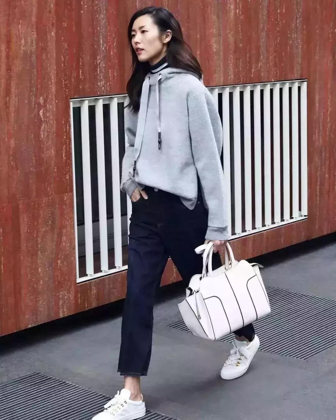 高领衫穿搭,高领打底衫和卫衣搭配