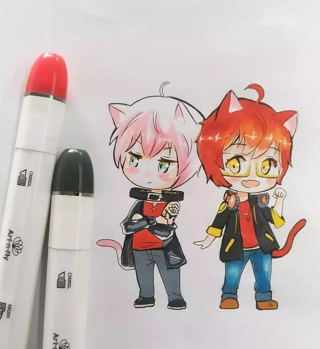 可爱动漫人物手绘马克笔,马克笔好看的动漫人物