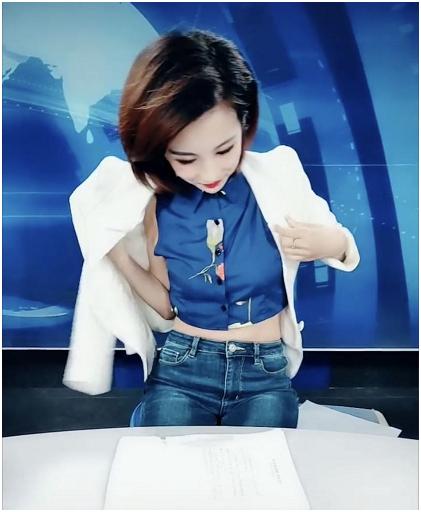 女主持人穿露锁骨衣服,女主持人吃泡面