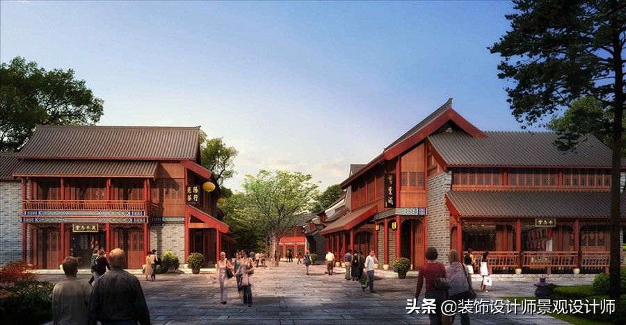 仿古建筑商业街设计图片,仿古建筑一条街效果图