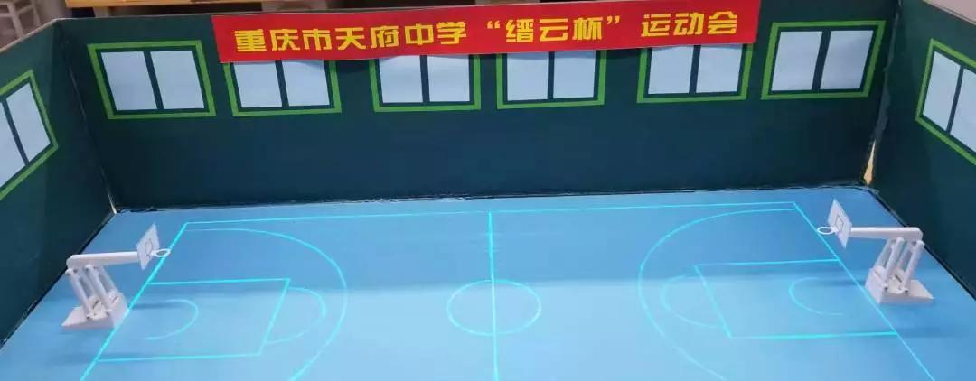 篮球场羽毛球场设计,初中生球场设计