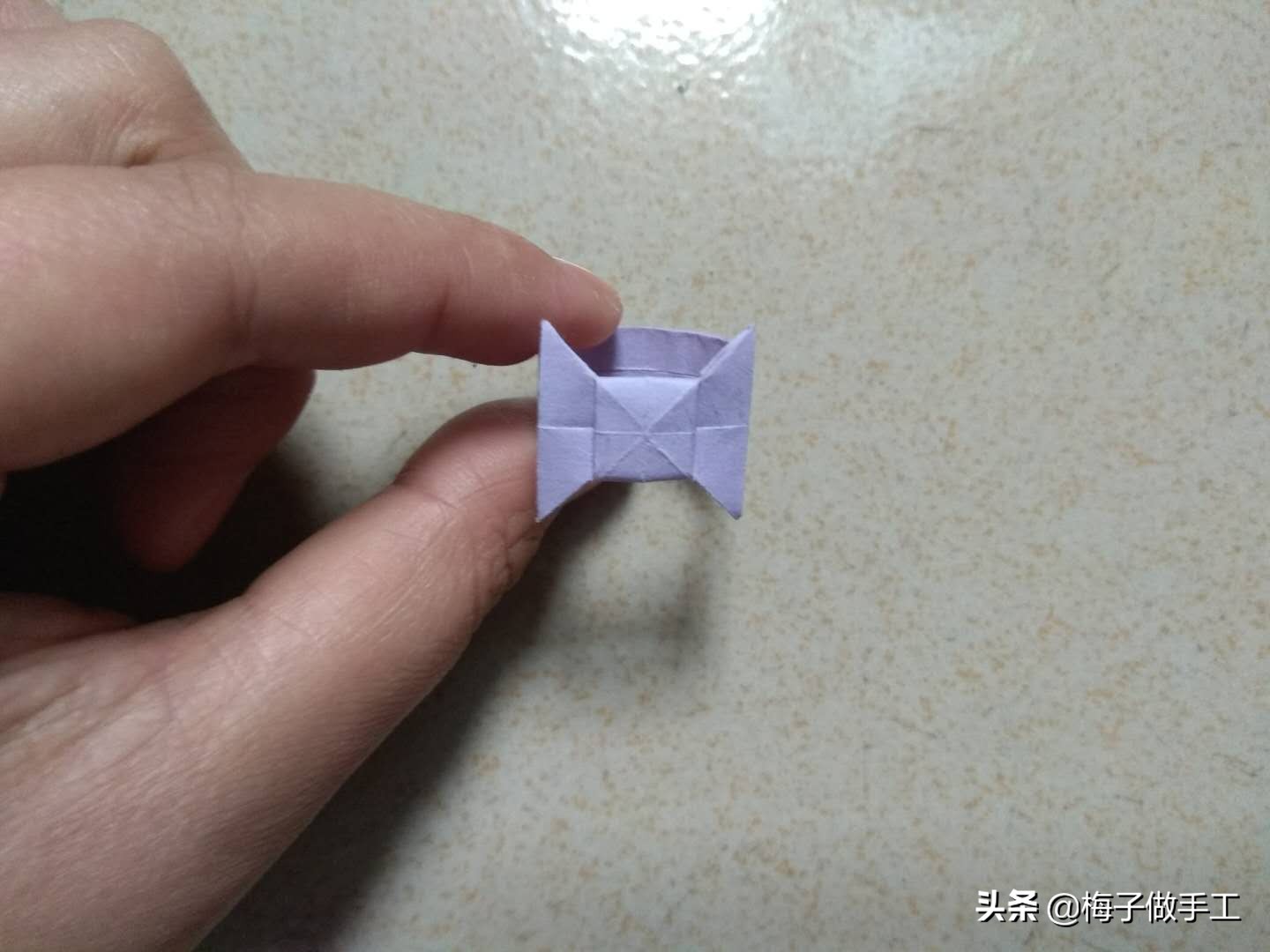 100种最简单的折纸戒指手工,折纸蝴蝶结戒指简单又漂亮不用胶