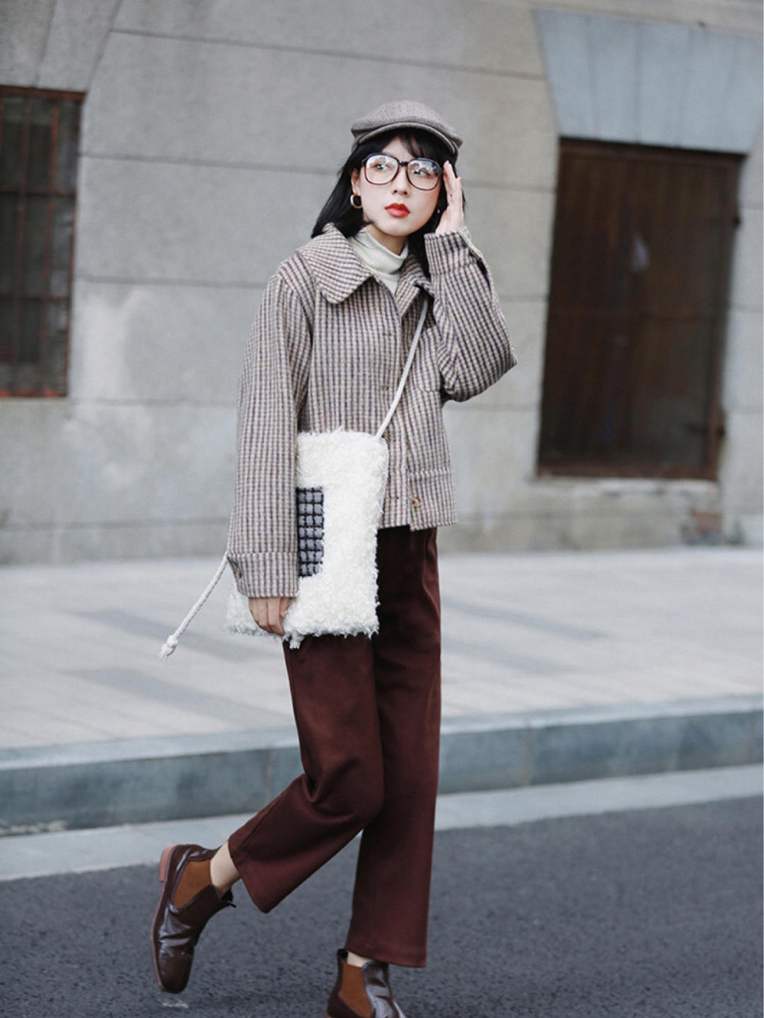 冬季简约毛呢外套穿搭,毛呢外套穿搭中短高端大气上档次