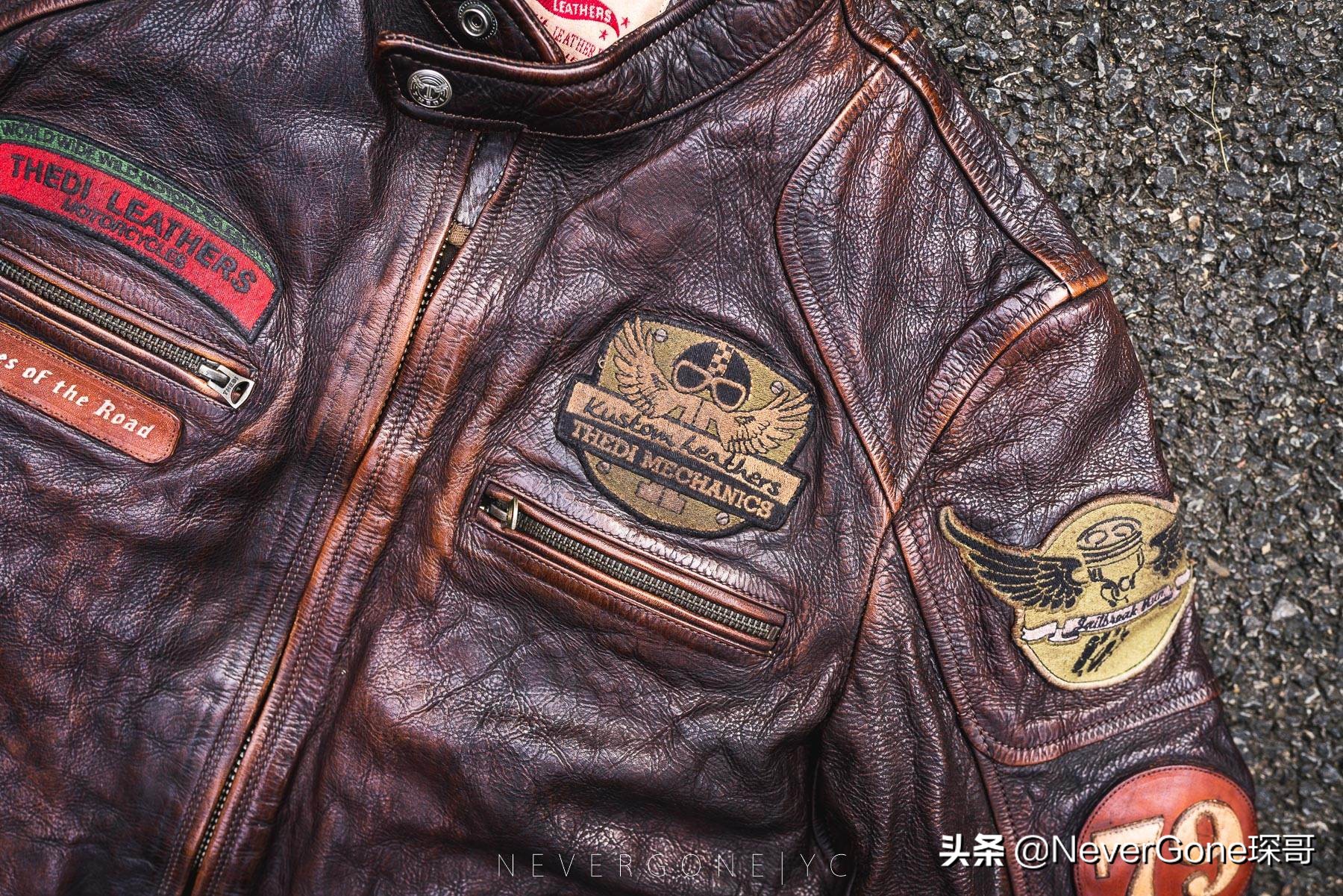 小众棕色短款皮衣,英伦机车皮衣推荐