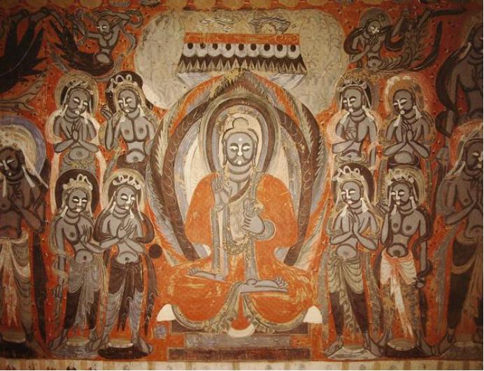 敦煌428窟介绍,敦煌329窟壁画飞天图