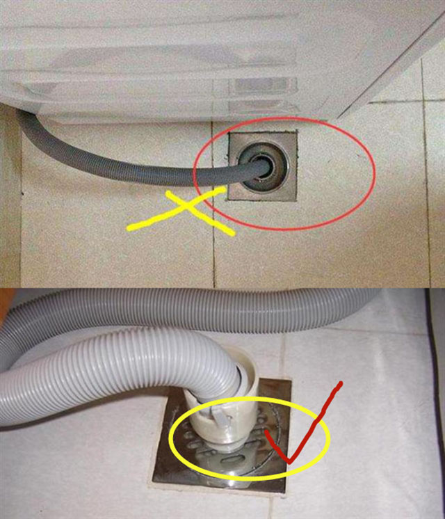 洗衣机放阳台但没地漏，朋友说能与雨水管并用排水，差点做错