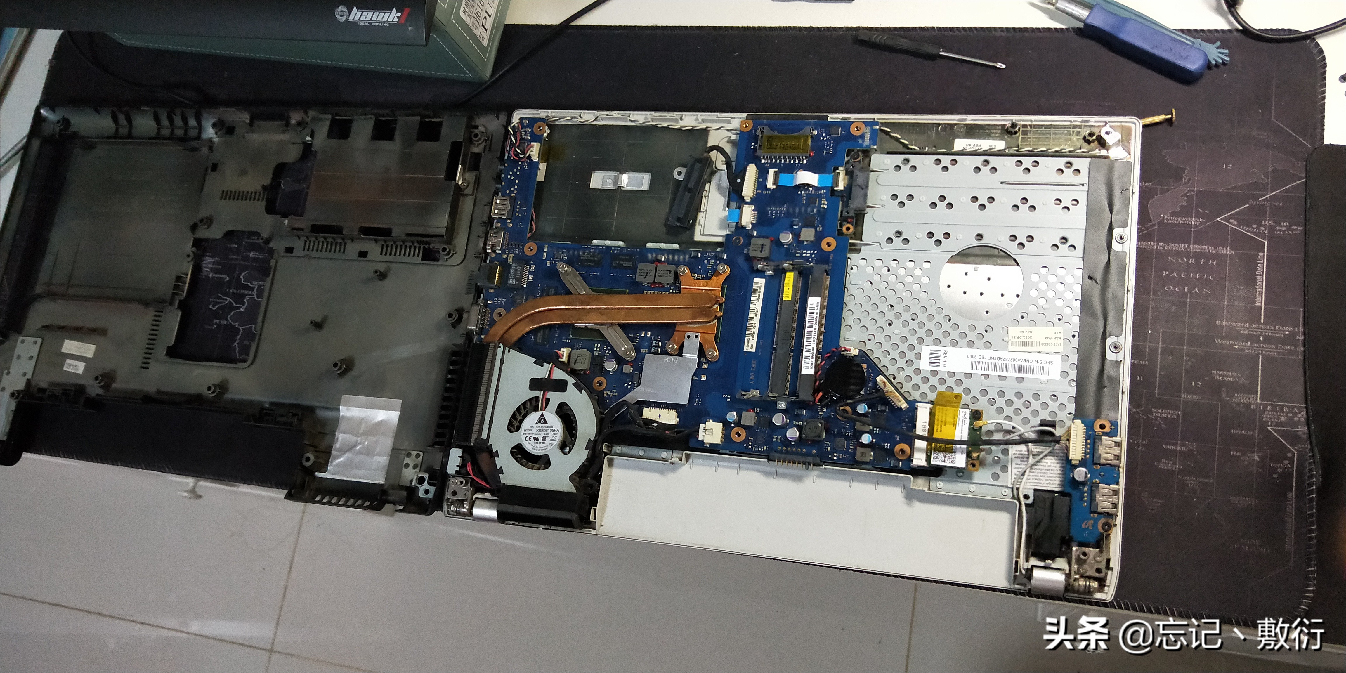 更换三星笔记本（q460）键盘，为了换个键盘把整个笔记本拆了稀碎