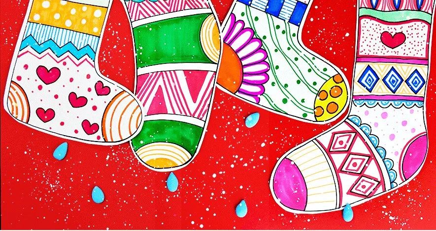 袜子线描,线描画袜子简单