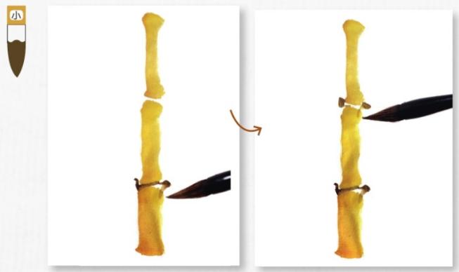 粗竹配细竹的画法,写意绿竹的画法