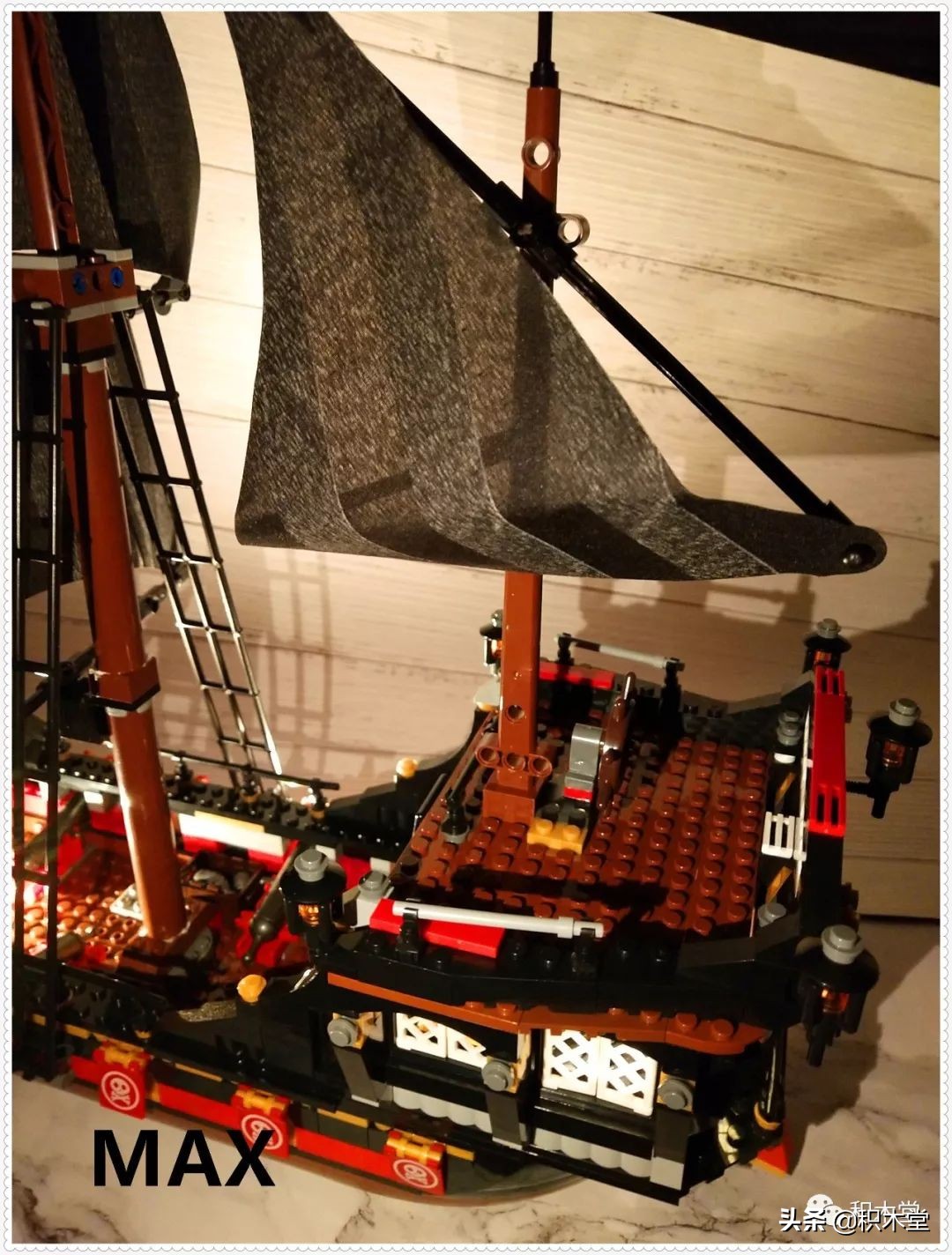 「虚测评」哲高积木QL1801海盗船之骷髅冒险号