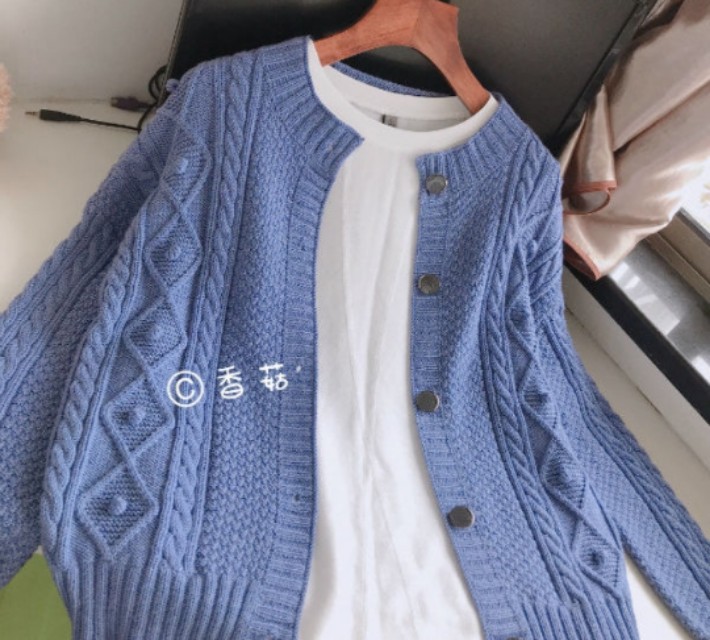 菱格开衫文字编织教程,菱格开衫短毛衣怎么搭配