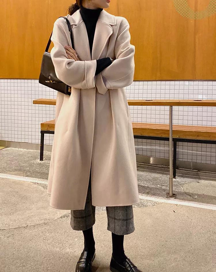 韩系欧尼风衣外套,韩国欧尼黑色大衣搭配