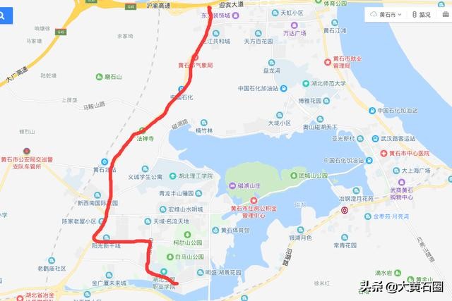 黄石花湖机场公交线路,黄石港团城山坐几路公交车