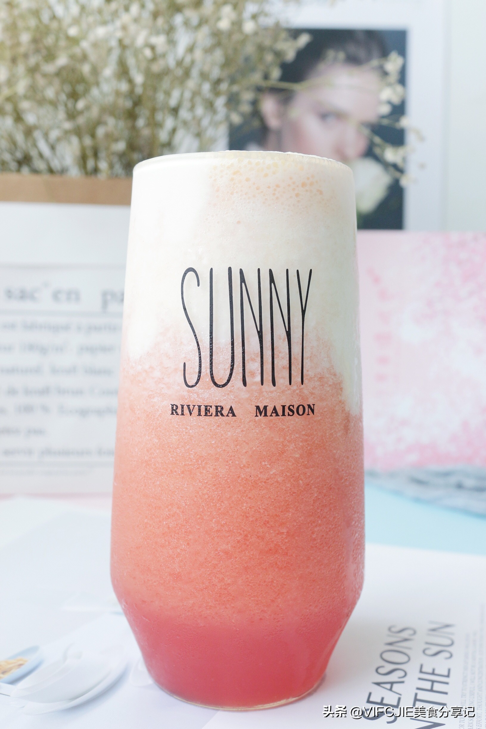 冬天适合做的水果奶盖茶,在家不用冰就能做的饮料