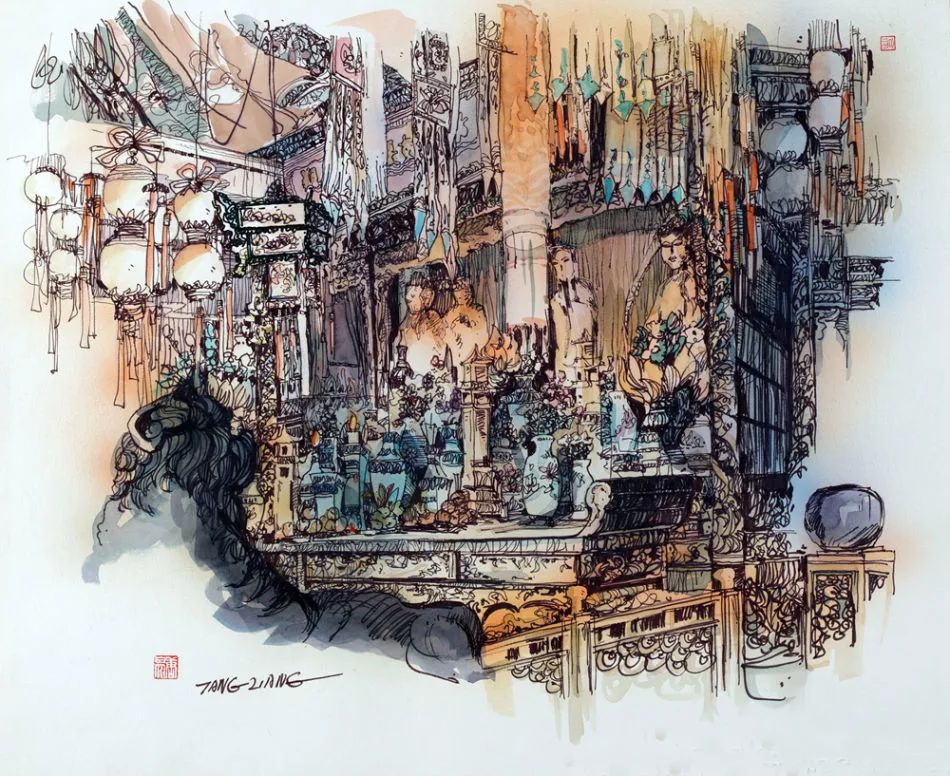 新一代中国钢笔画领军人物,极品五大钢笔画简直美爆