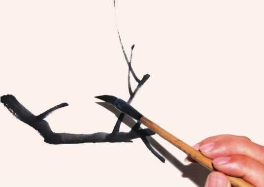 国画花枝穿插技巧图解,国画花枝的简单教程