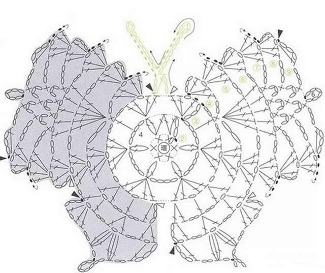 简单蝴蝶的钩织教程,钩针织蝴蝶教程简单易学