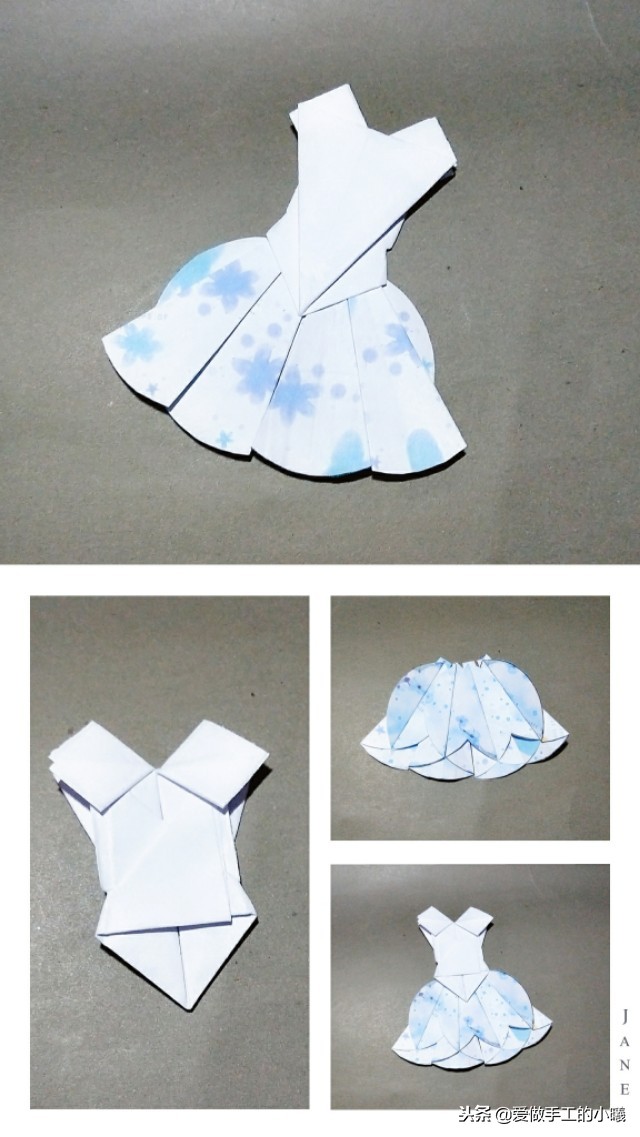 芭蕾鞋子怎么折纸教程图解,芭蕾舞裙子折纸教程