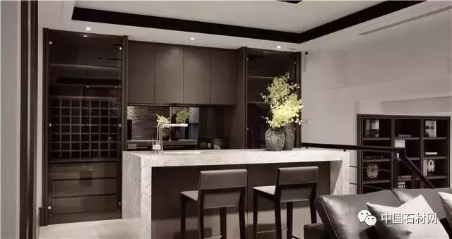 现代简约全屋大理石别墅效果图,轻奢风装修大理石别墅图片