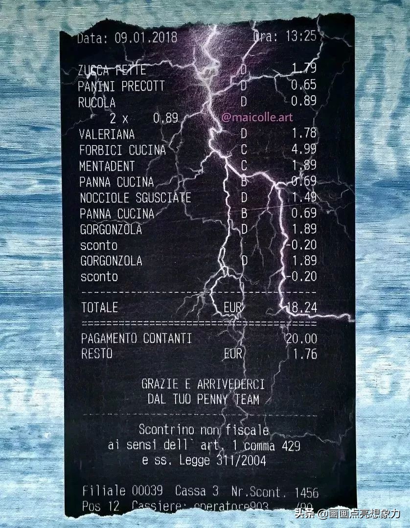 购物小票居然秒变名画?果然是天才少年的神操作