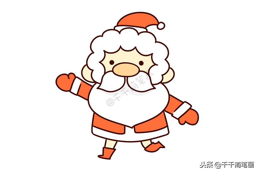 圣诞老人简笔画你收到礼物了吗,圣诞礼物盒简笔画