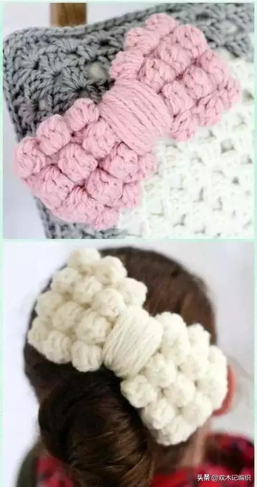 蝴蝶结的钩法教程全过程,金边蝴蝶结钩针详细教程图解