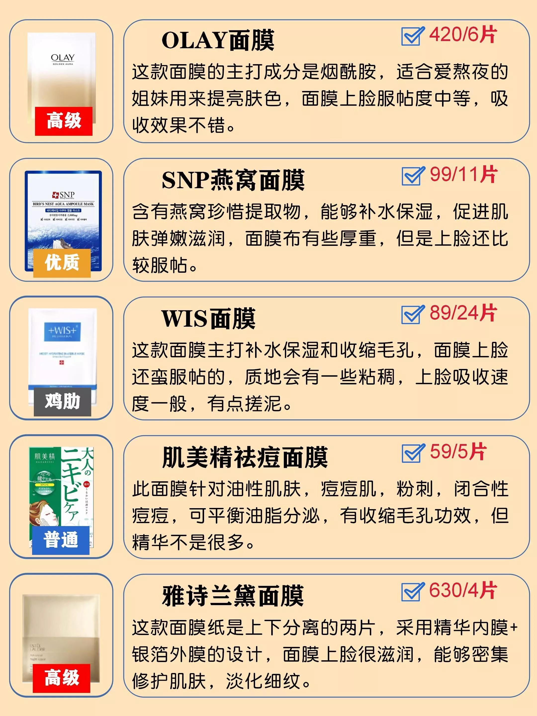 李佳琦面膜排行榜10强补水面膜,儿童面膜推荐6-12岁补水面膜