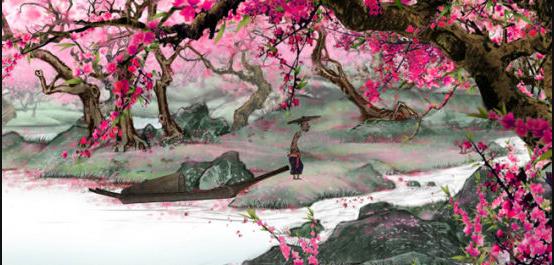 桃花源记国画图片图文,桃花源记水墨画欣赏