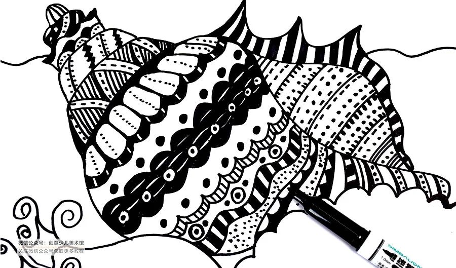 椰树海滩贝壳怎么画,海滩上的贝壳怎么画又简单又好看